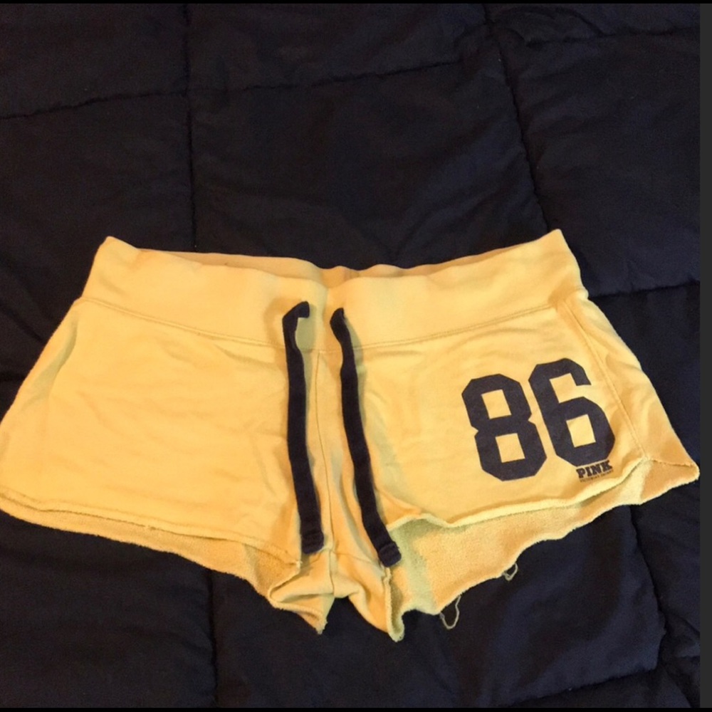 (M) PINK Victoria Secret Yellow Sleep Shorts